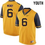 Youth West Virginia Mountaineers NCAA #6 Kennedy McKoy Yellow Authentic Nike Stitched College Football Jersey OE15B37QO